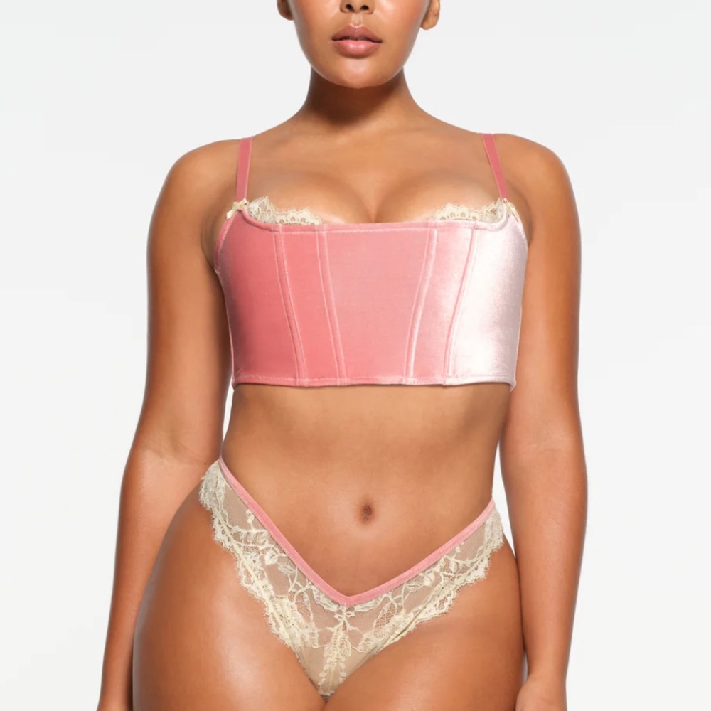 SKIMS Valentines Drop Velvet Corset XL